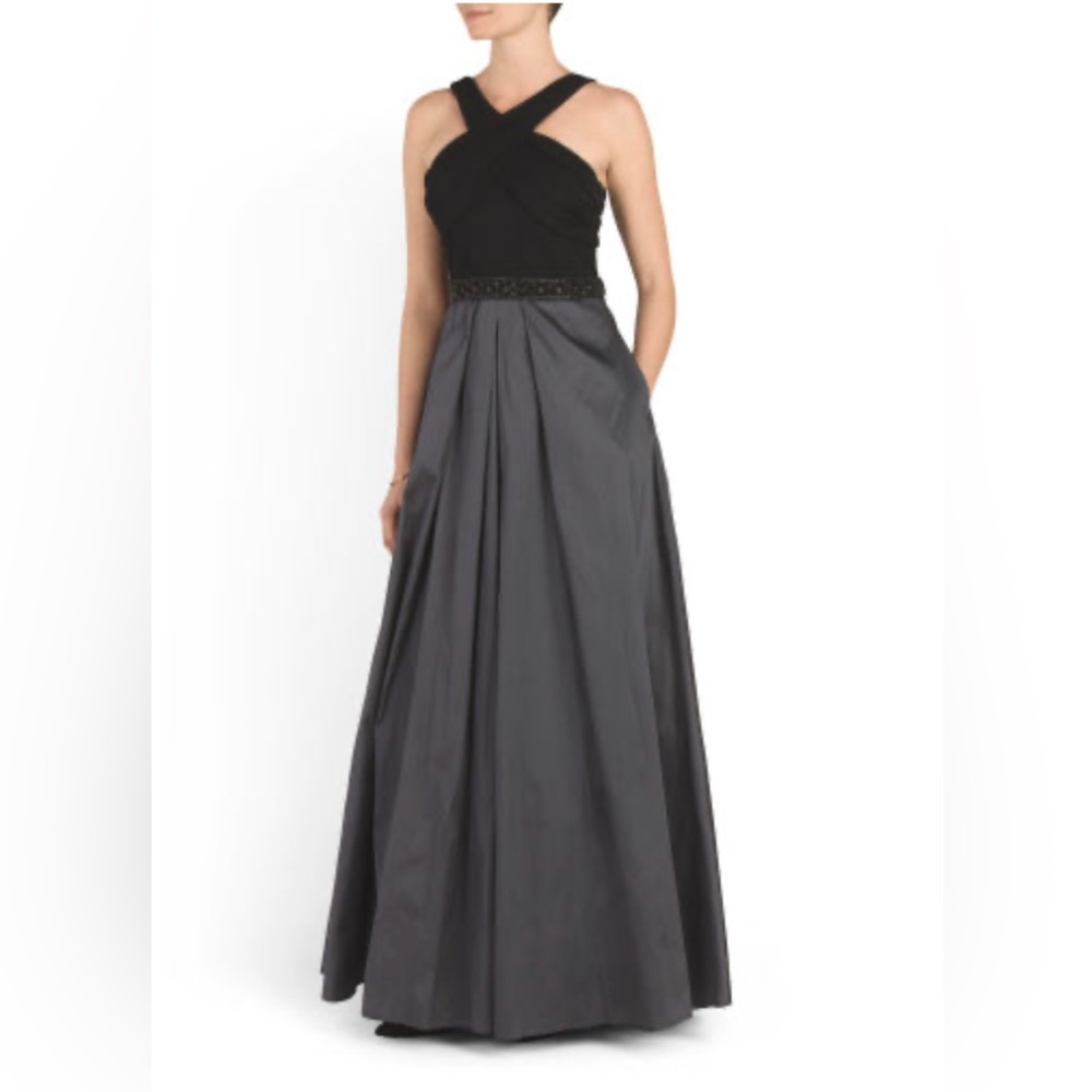 Aidan Mattox Crossover Halter with Taffeta size 12